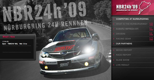 Subaru STi 24h race website