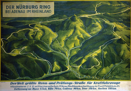 3D style vintage Nurburgring map